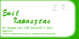 emil kaposztas business card